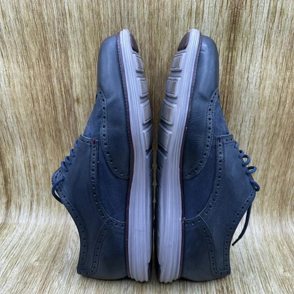 Cole Haan Original Grand Wingtip Oxford Mens 13 W Navy Blue Leather Shoes C23406